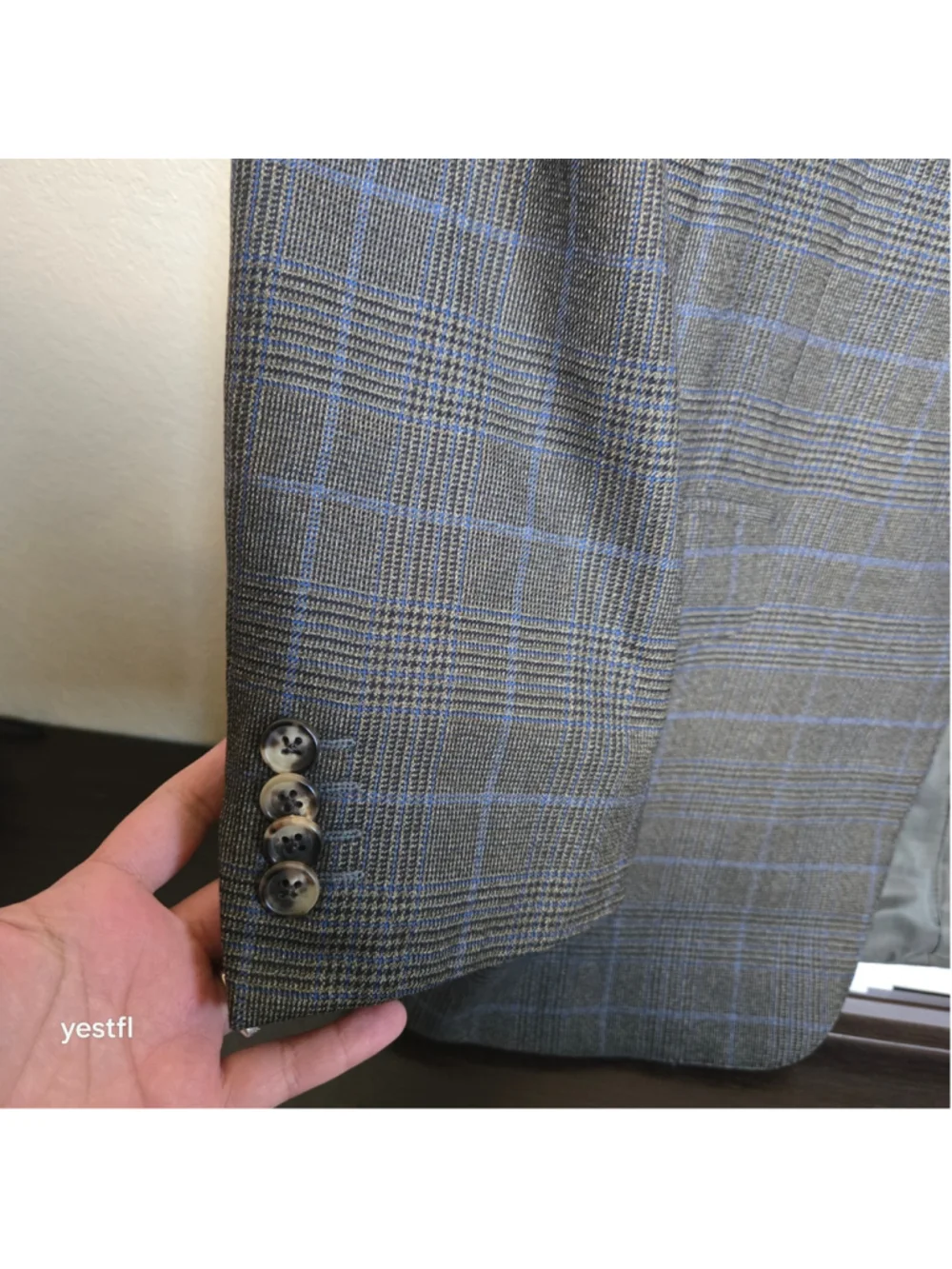 Men's Ermenegildo Zegna 15 Milmil 15 Sport Coat, Brown and Blue Plaid wool us40